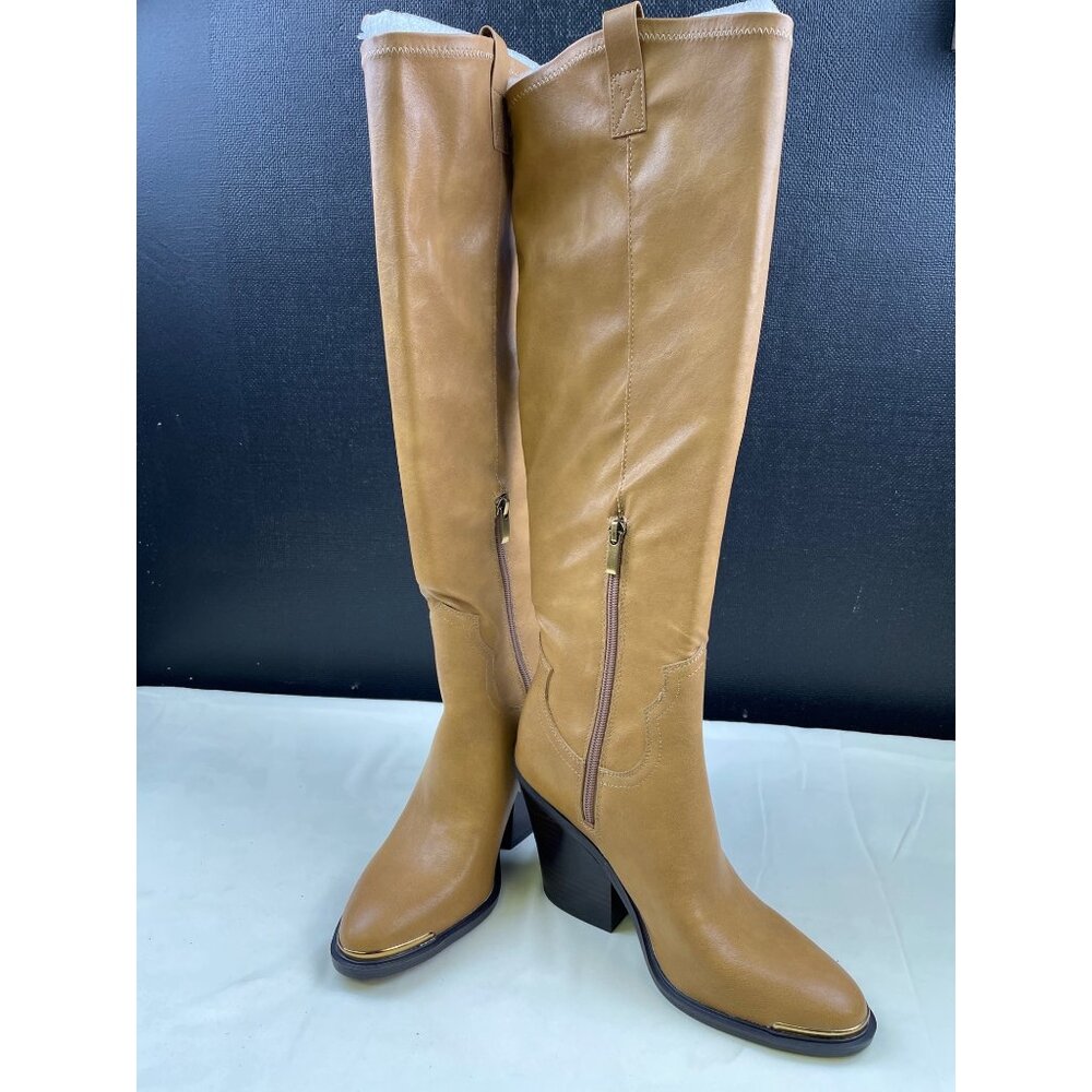 Franco Sarto Women's Camel Stretch Tall Boots/Shoes Heels 4" Size 9M SKU 5163